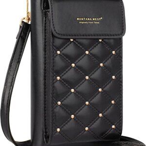 Small Vegan Leather Crossbody Purse RFID Blocking Wallet for Women